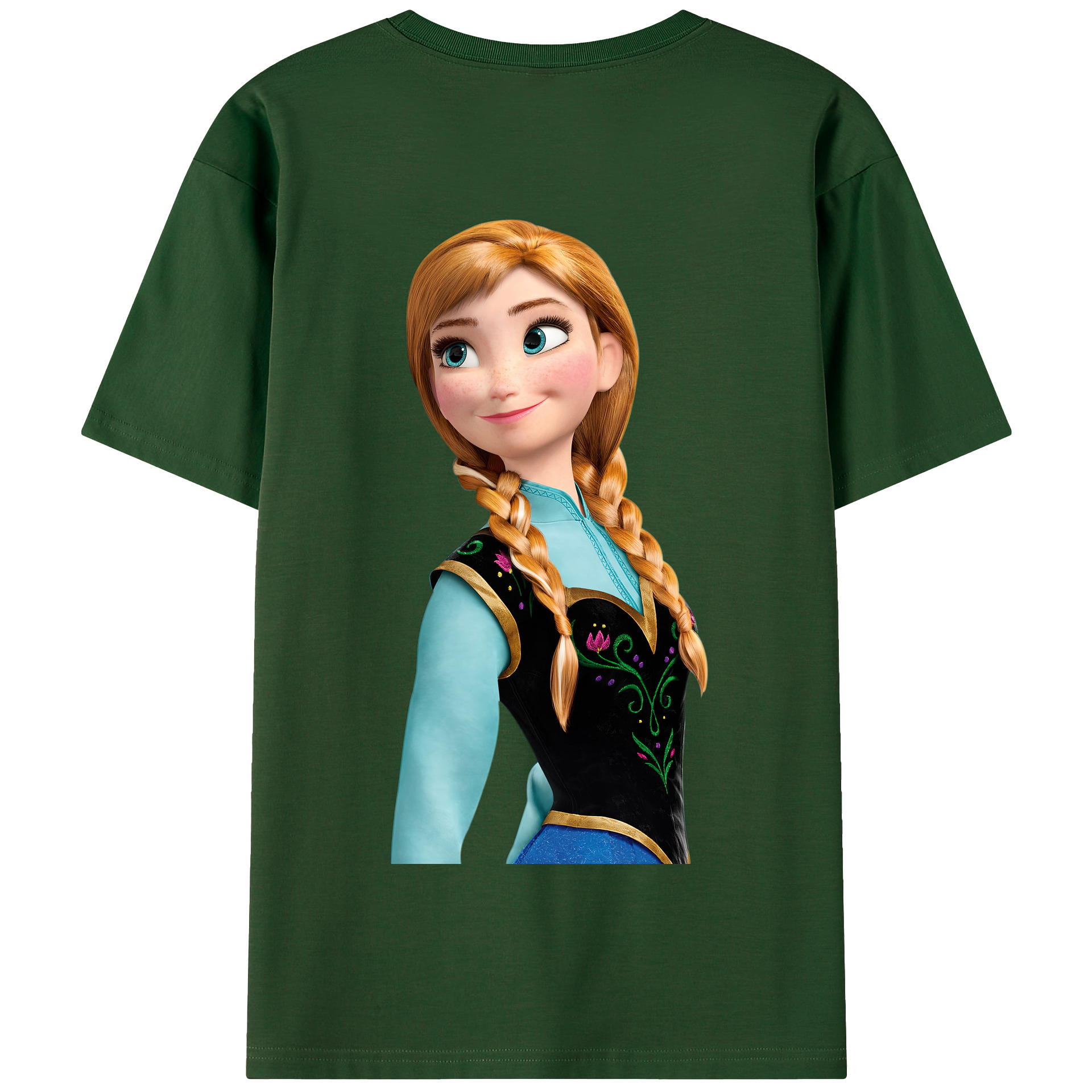（画像用） アナと雪の女王 アンナ エルサ Frozen Anna Elsa 綿100％半袖Tシャツ（背面プリント）